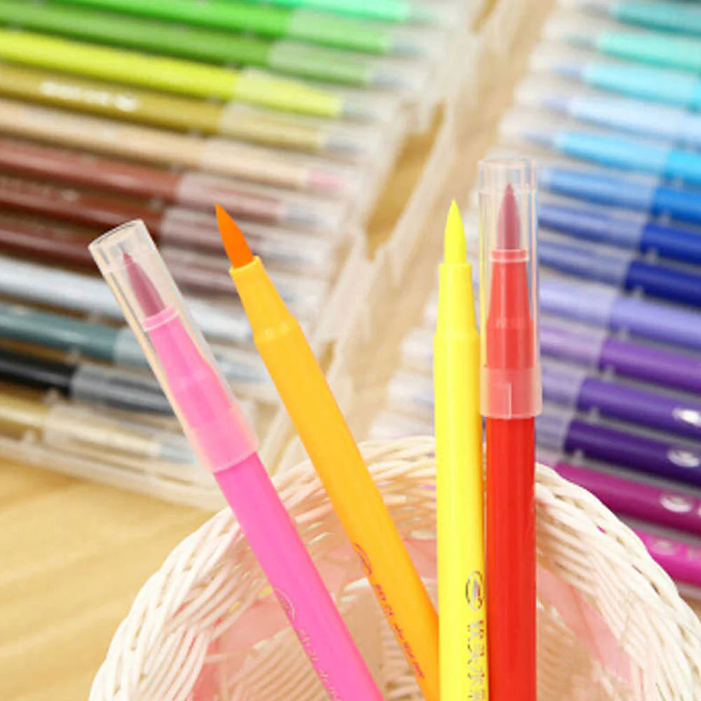 Pack Of 24 Deli Brush Marker Felt Pen Watercolor