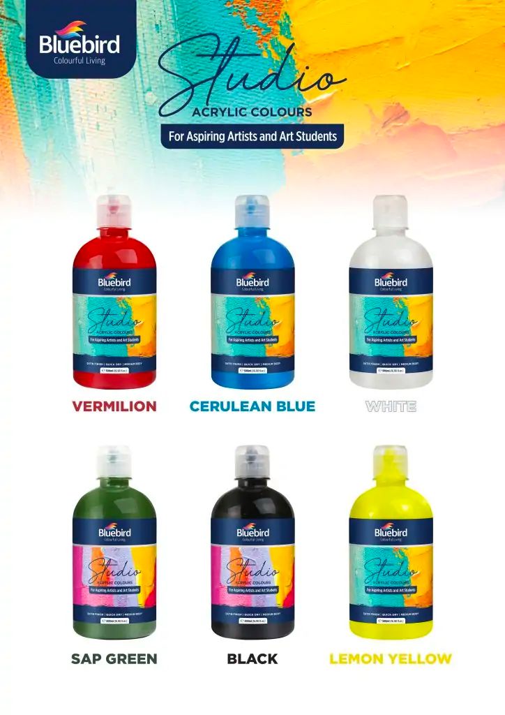 Bluebird Studio Acrylic Colours 25 ml Set of 6 Primary