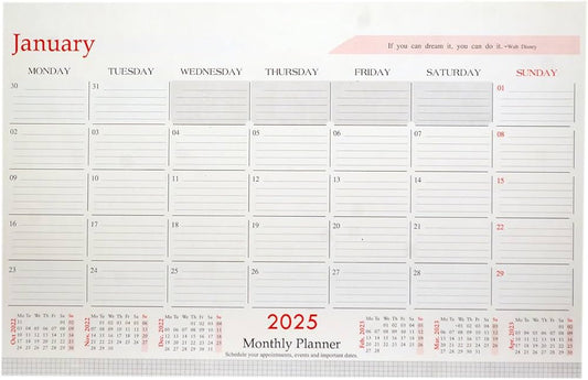 Table Planner 2025 - Large - A2 Size