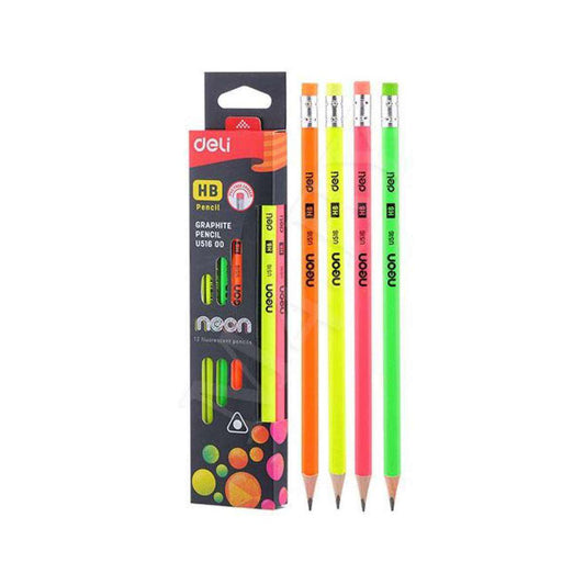 Deli EU51600 Neon Graphite Pencil Sharp 12Pcs/Box