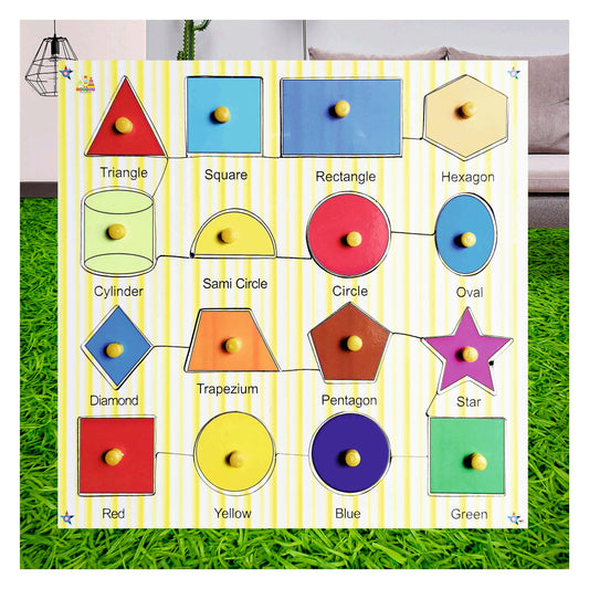 Shapes and Names Wooden Puzzle Board For Kids