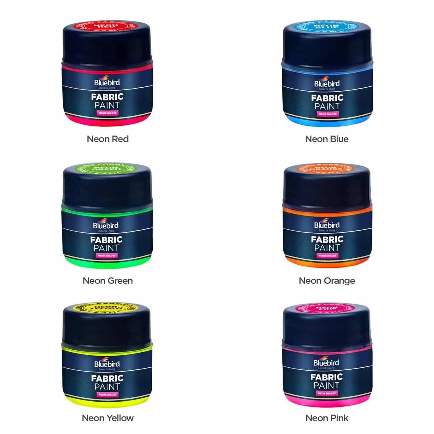 Fabric Paints 25 ml – Set of 6 – Neon