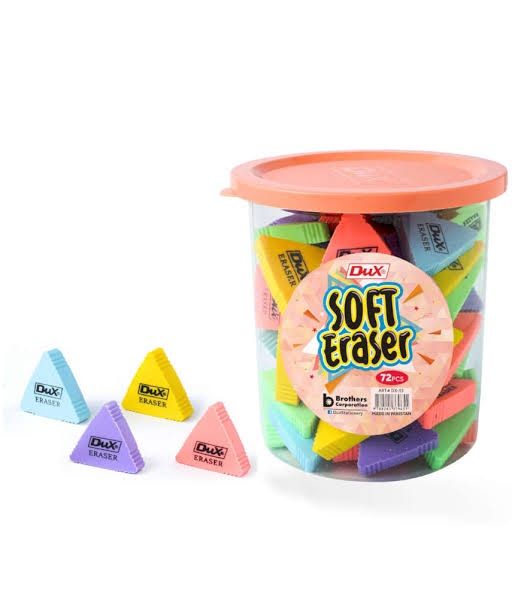 Dux Eraser Triangle Jar DX-55 Box of 72 Pcs