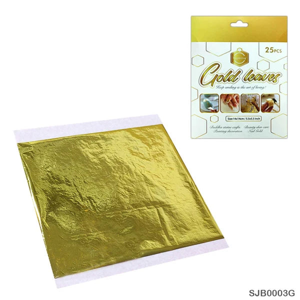 Gold foil leaf 25 sheet packet
