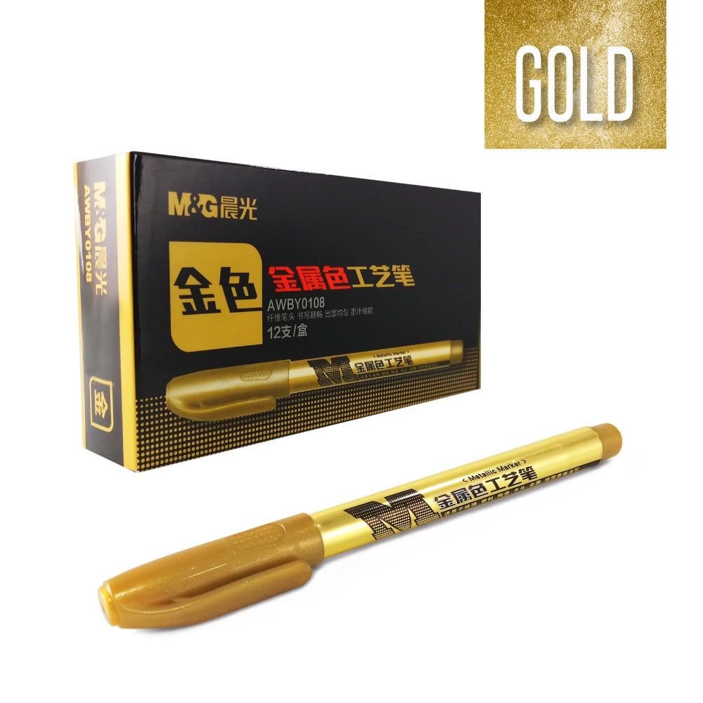 Metallic markers pack available in Golden and Silver colours Pack of 3