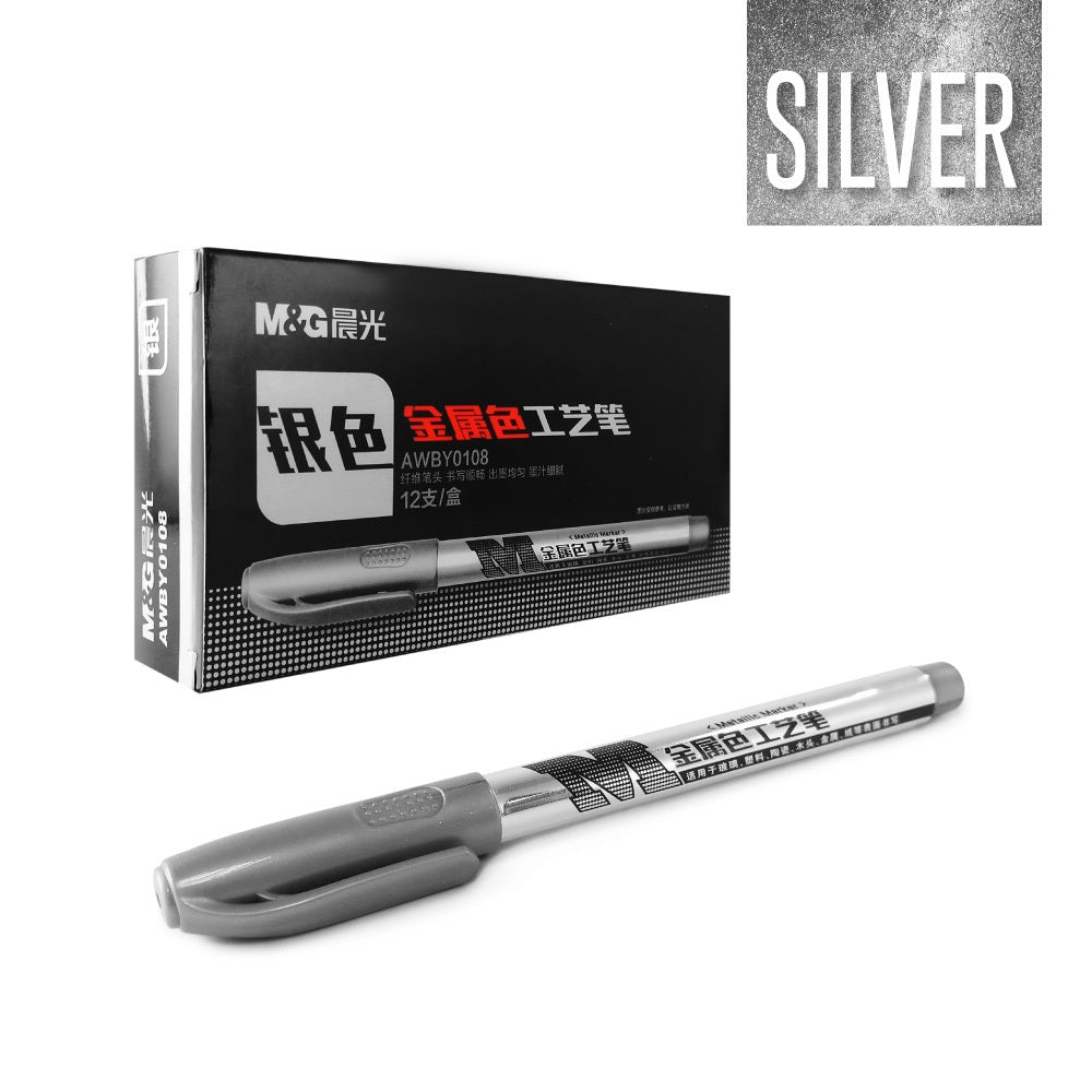 Metallic markers pack available in Golden and Silver colours Pack of 3