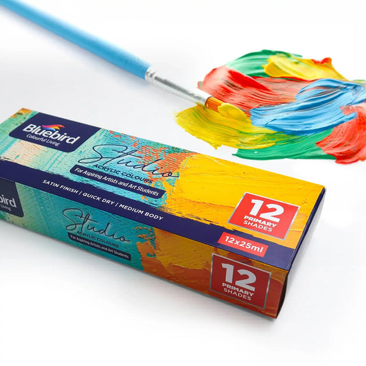Studio Acrylic Colours – 25 ml – Set of 12 Primary Shades
