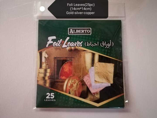 Gold foil leaf 25 sheet packet