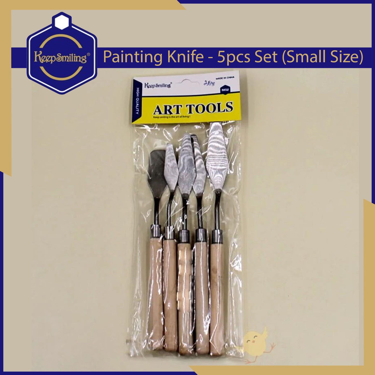 Keep Smiling Small Sizes 5Pcs Stainless Steel Palette Knives