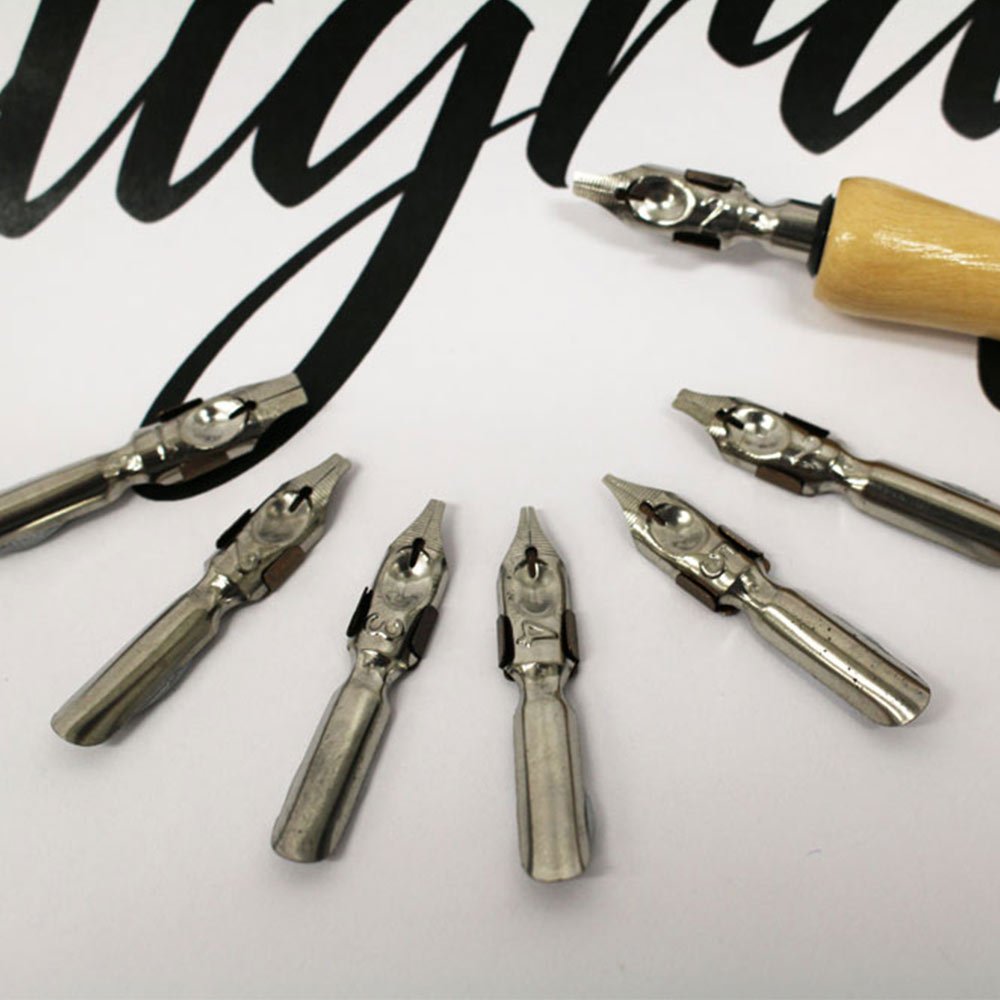 Keep Smiling 8 Pcs Set 7 Calligraphy Dip Pen Set Nibs