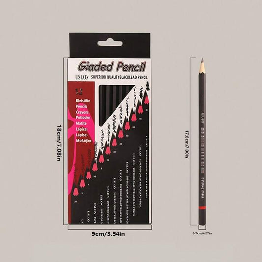 Set of 12pcs different shades Sketching pencils