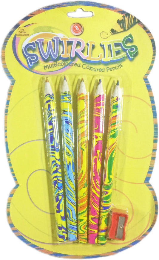 Rainbow Swirl Color Pencils 5 with sharpene