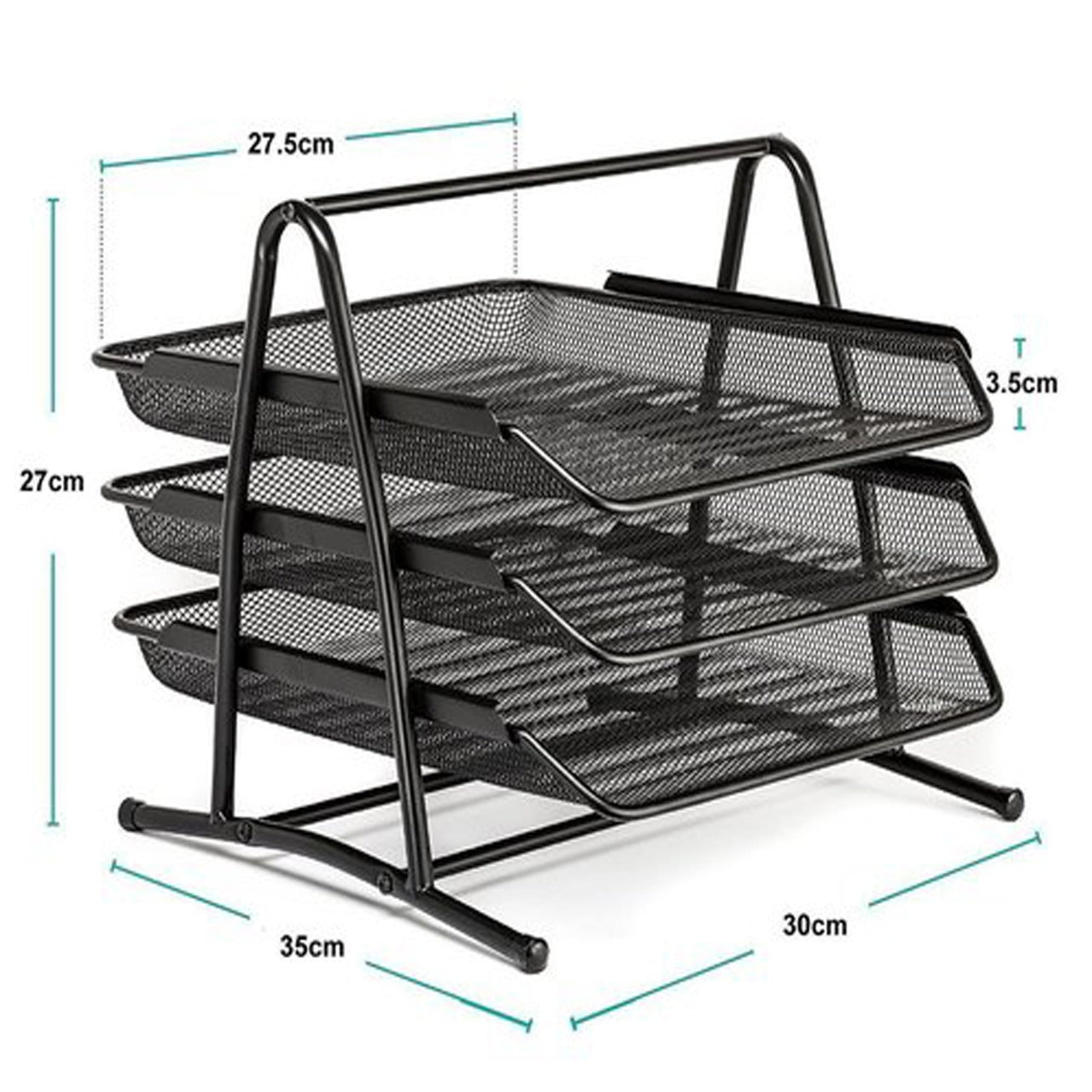 Heavy Duty Metal 4 Tier Letter Tray