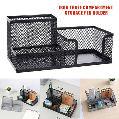 Metal Pen Stand Mesh Style Stationary Holder