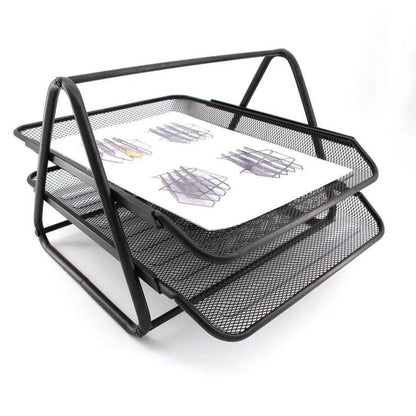 Office 2 Tier Heavy Duty Metal Desktop Letter Tray