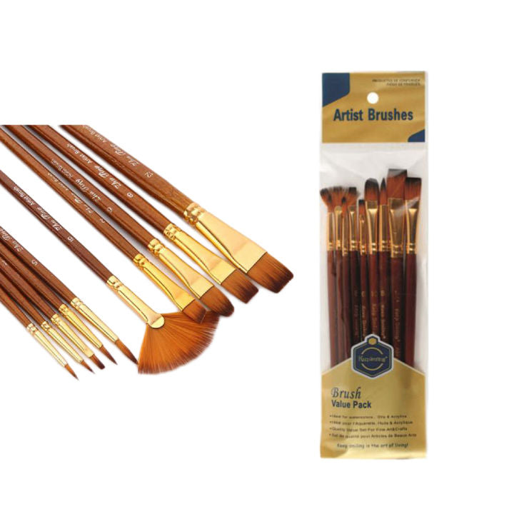 Keep Smiling Pack of 10 Professional Art Brush Set