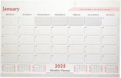 Table Planner 2025 - Large - A2 Size