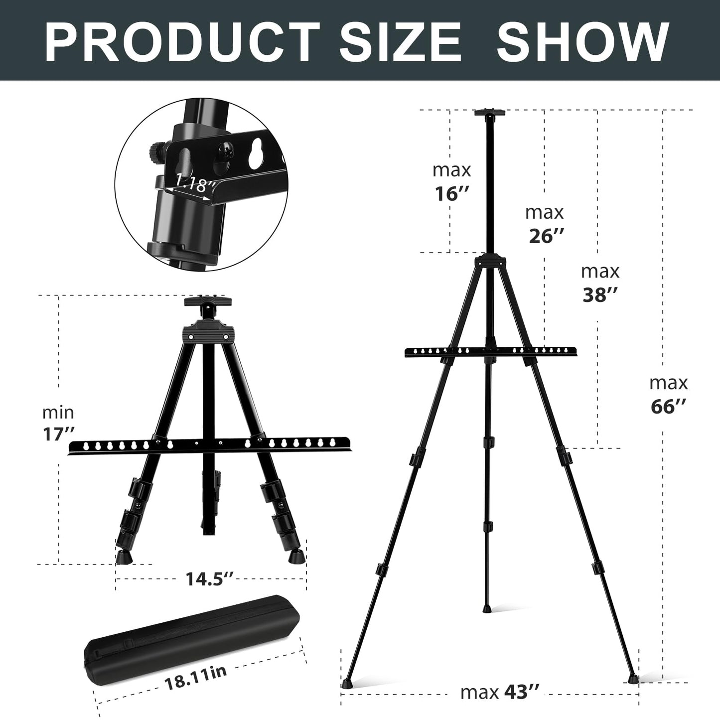 Keep Smiling Foldable Art Easel for Canvas Stand