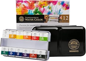 Mungyo Professional Watercolour 12 Half Pans Set