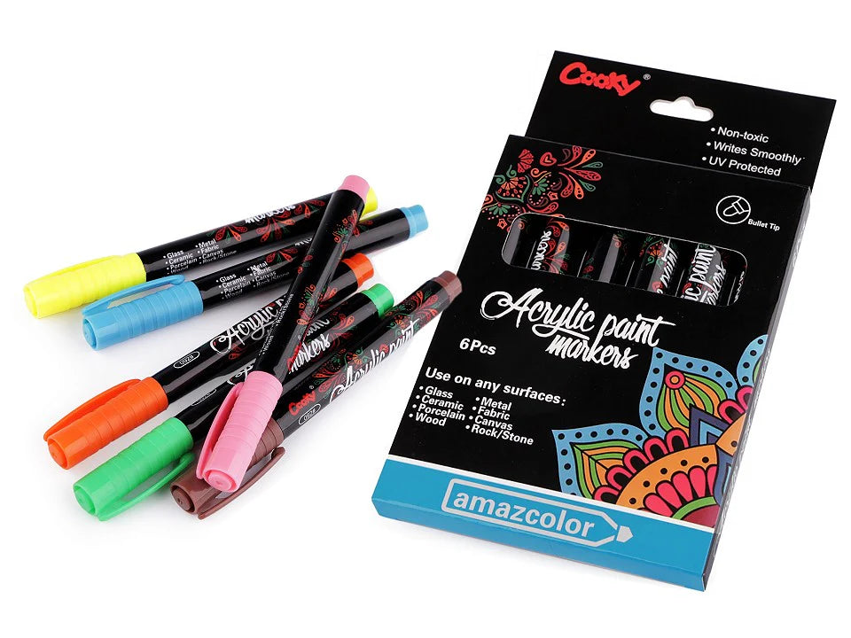 Cooky 6 Color Acrylic Paint markers Set