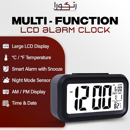 Smart Digital LED Alarm Clock with Temperature & Date