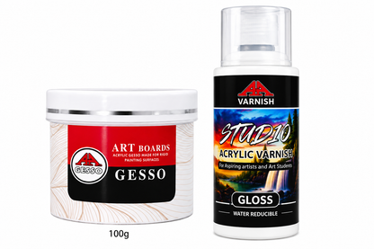 Pack of 2 gesso & Varnish 100gm