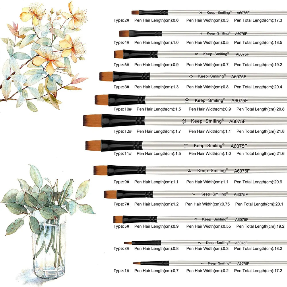 Keep Smiling Professional Paint Brush Pack Of 12
