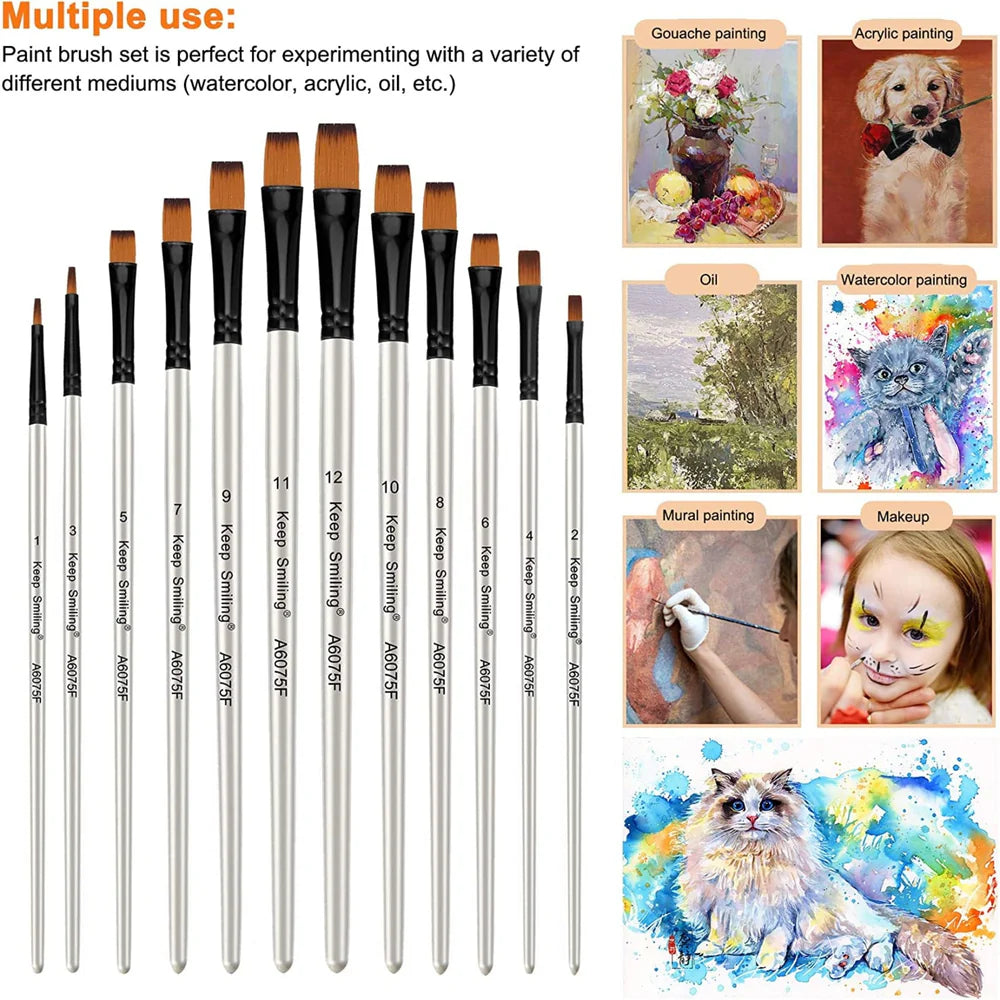 Keep Smiling Professional Paint Brush Pack Of 12