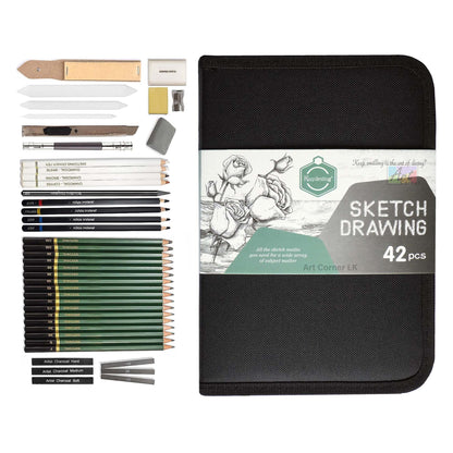 42 pcs Professional Sketch and Drawing pencils set kit