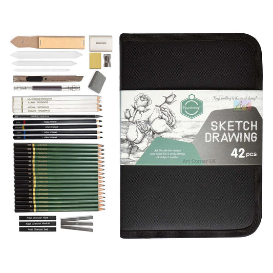 42 pcs Professional Sketch and Drawing pencils set kit
