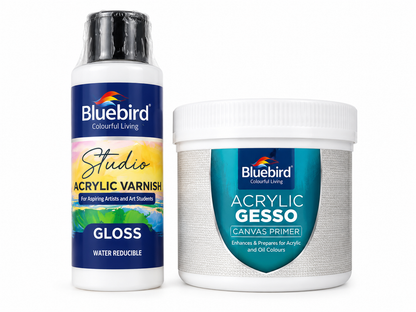 Pack of 2 Bluebird Gesso & Varnish