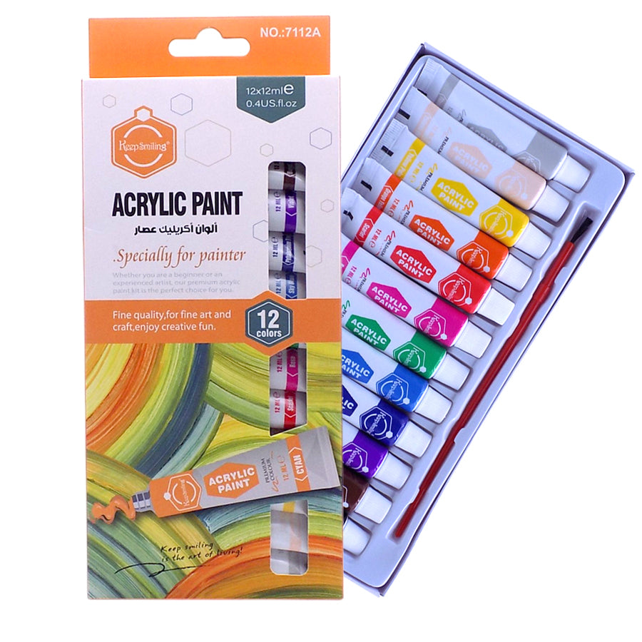 Keep Smiling Acrylic Paints Pack of 12