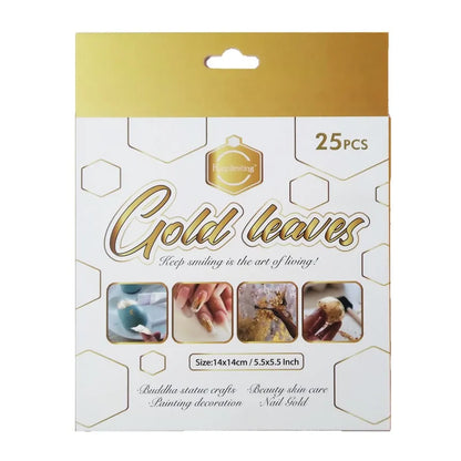 Gold foil leaf 25 sheet packet