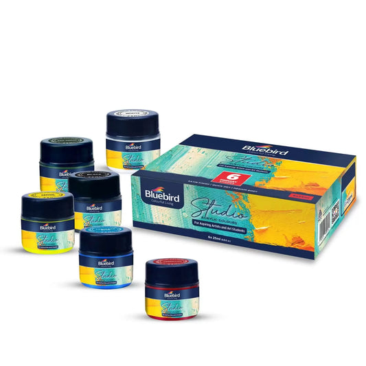 Bluebird Studio Acrylic Colours 25 ml Set of 6 Primary