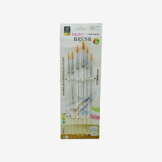 paint brushes pack of 6 for painting round tip