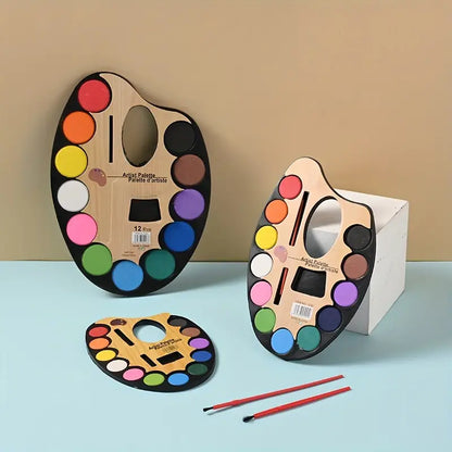 Water Colour Palettes 12 Colours with FREE Paint Brush