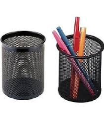 Pack of 2 - Pen Stand and Stationery Holder Metal Mesh - Black