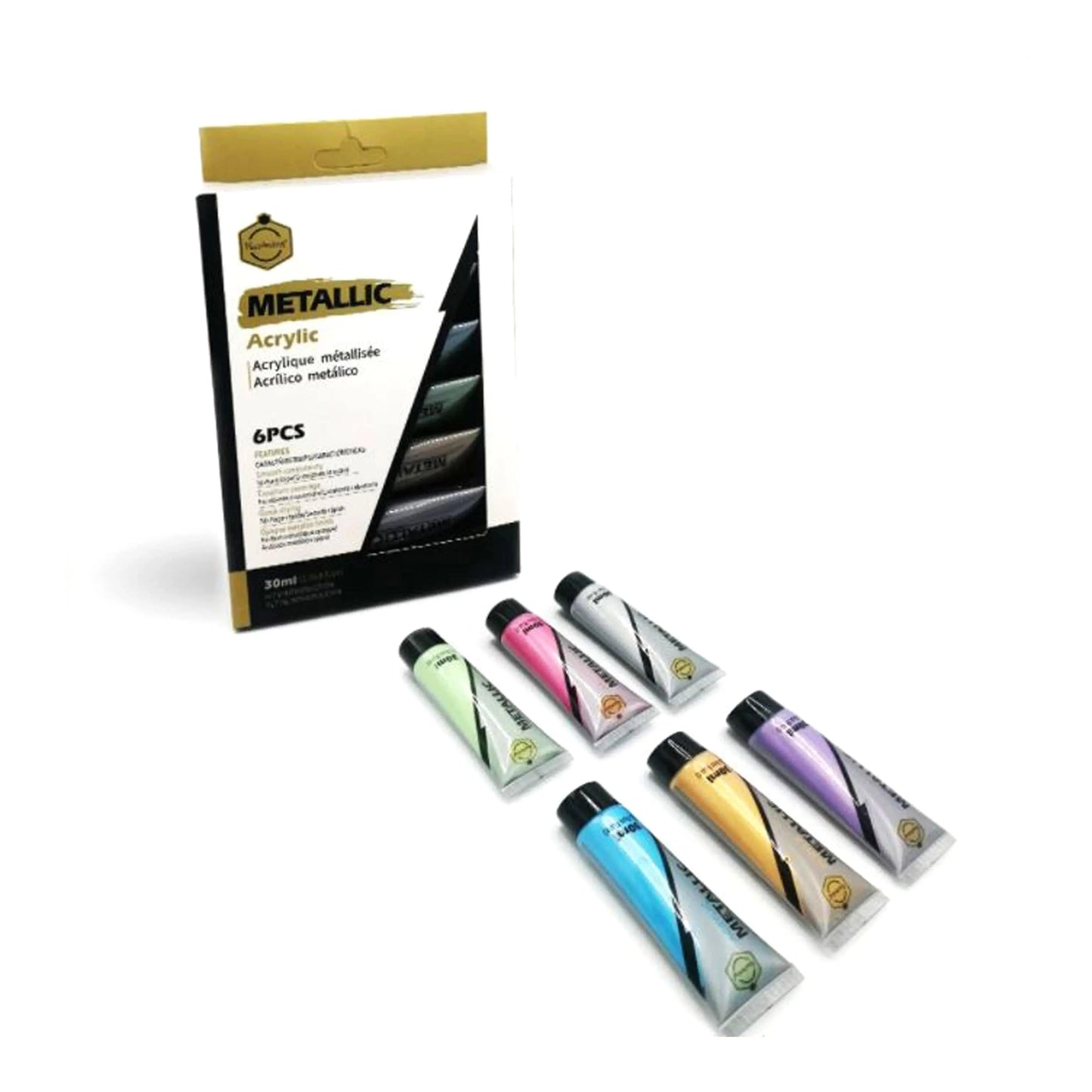 Keep Smiling Metallic Acrylic Paint Pack Of 6